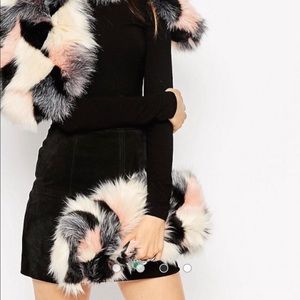 ASOS Co-ord Faux Fur Blocked Clutch Bag